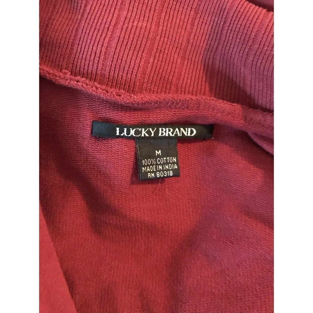 Lucky Brand | Womens Size M Red Darci Wrap Jacket Cotton Long Sleeves Knit - Picture 10 of 10